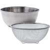 Niigata Tsubame-Sanjo Stainless Steel Colander & Bowl 21cm 18-8 Stainless Steel Colander Cooking Bowl Durable Sturdy Made In Japan Enzo AM
