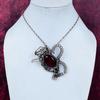 Red Fire Labradorite Gemstone Pendant Handmade Copper Wire Wrapped Rabbit Jewelry
