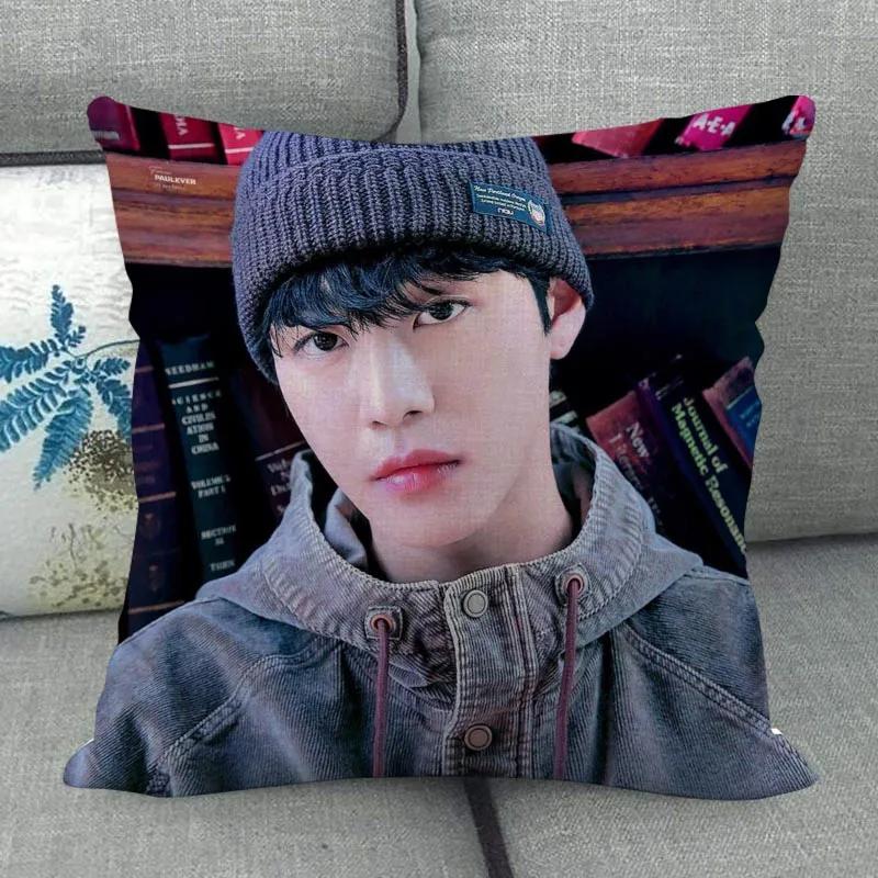 Custom Ahn Hyo Seop Pillowcase Wedding Decorative Cotton Linen Pillow Case For Home Pillowcover 45X45(One Sides)