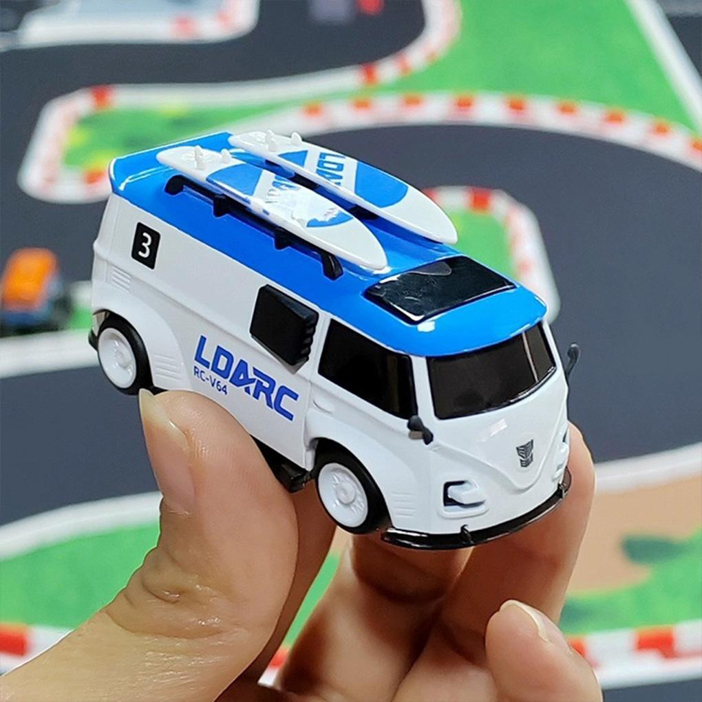 1:64 LDARC V64 RTR Mini Electric RC Car Simulated Electric Tabletop Bus Vehicle RTR 2.4GHz Long Battery Life Desktop RC Car