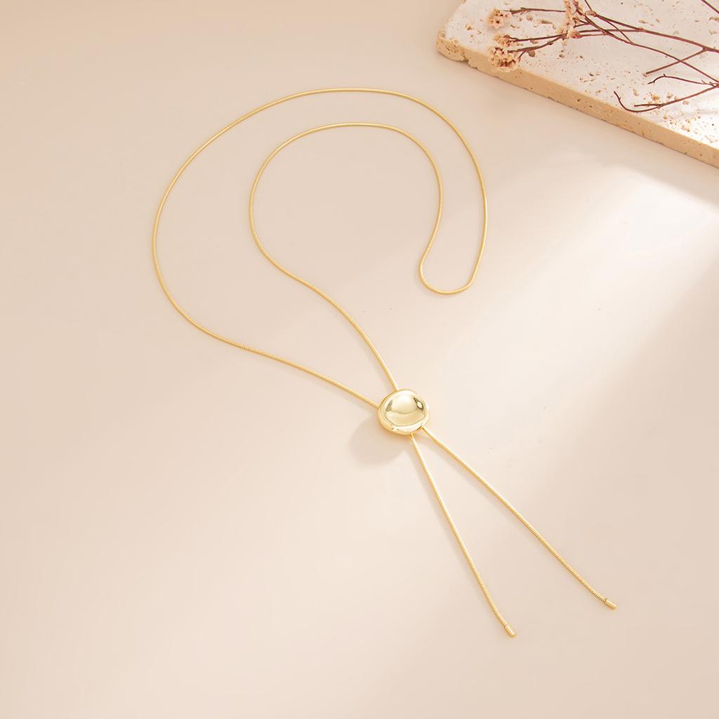 Ingemark Trendy Simple Long Pendant Chokers Necklace for Women Elegant Sexy Adjustable Metal Snake Chain Party New Jewelry Gifts