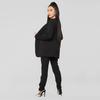 2 Pcs/Set Lady Formal Coat Pants Set Long Sleeves Slim Fit