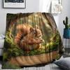 Forest small animals Print Flannel Blanket,High quality Comfortable for All Seasons,Home Decor,Warmth and Comfort,Perfect for Christmas Gifts