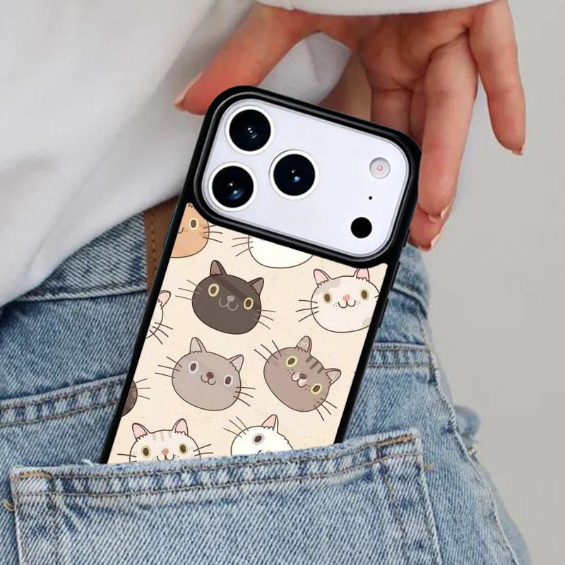 Katzenliebhaber Süße Tiere Cartoon Handyhülle für iPhone 16e 15 14 13 12 17 Pro Max Plus Air 17pro Hülle Coque