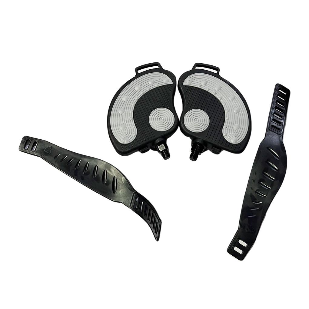 Педали для велотренажера 1/2 Универсальная велосипедная педаль с ремешками Педаль для спин-тренажера Нескользящая Для упражнений ног Настольный велосипед Педаль