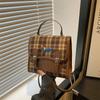 College style plaid backpack female autumn new dachshund dog student class handbag retro backpack