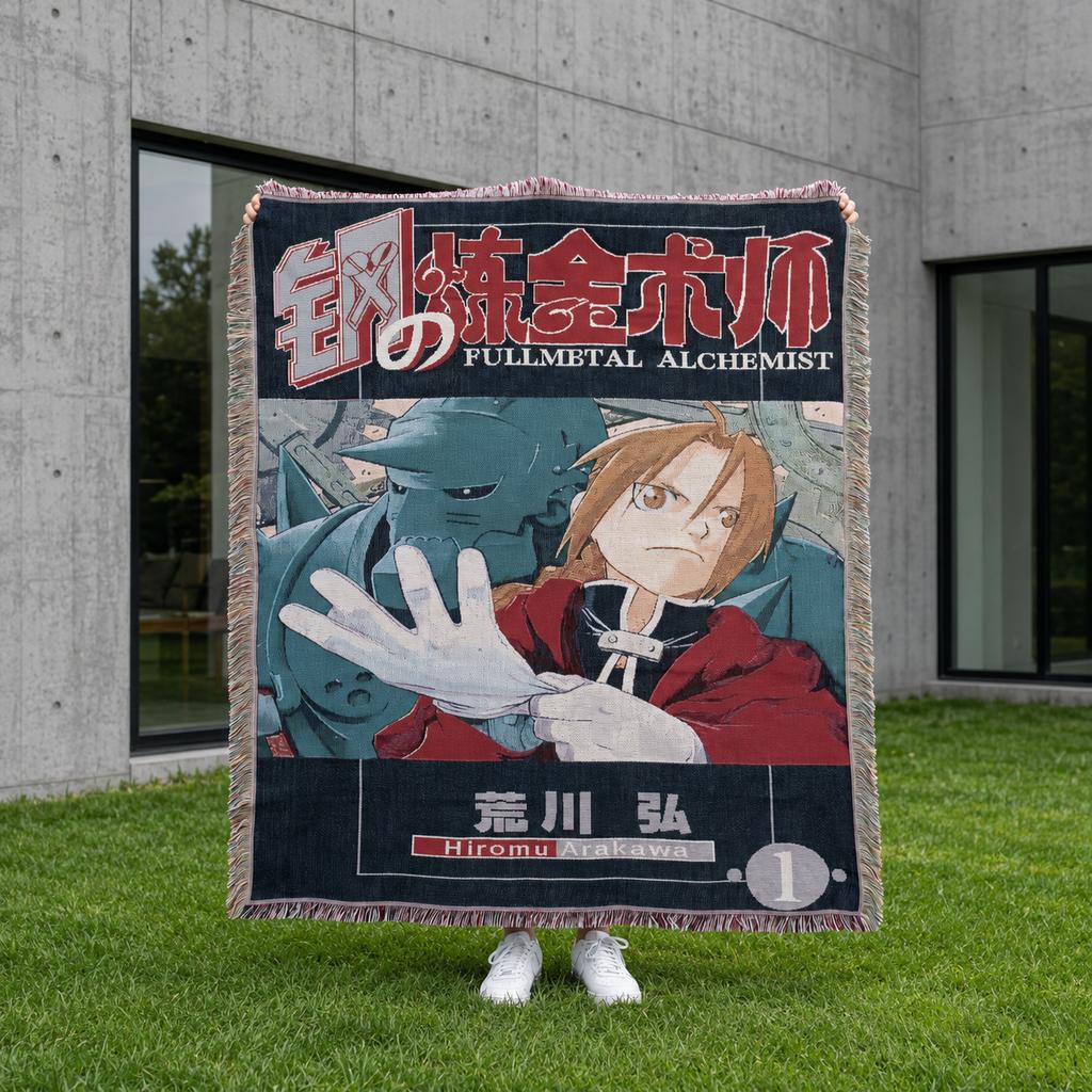 Custom Size Anime Woven Blanket Soft Home Cover Blanket for Couch Bed and Chair