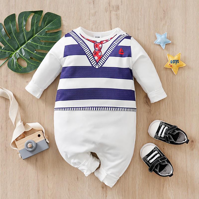 Langarm Babybody: Vollmond-Gentleman-Strampler für Neugeborene - Frühling/Herbst 73cm white