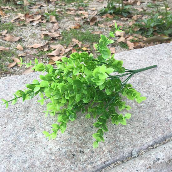 7 větví Umělý falešný plast Hedvábí Eukalyptus Rostlina List Květiny Domácí dekorace