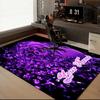 1PC Custom Name Purple Rose Glow Theme Floor Mat Ideal for Living Room, Game Rooms, Office, Bedroom,Floor Mat Playful Design