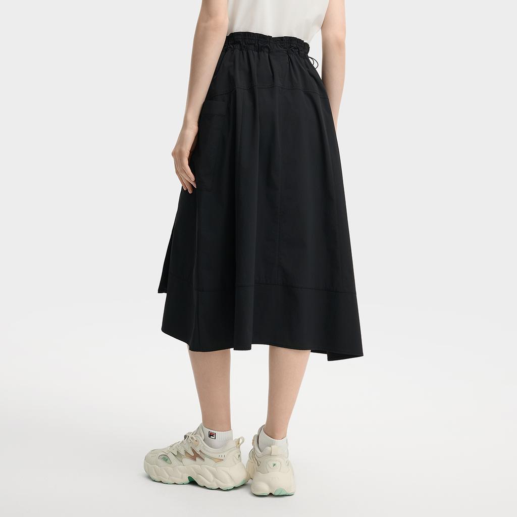 New FILA Casual Long Skirt Women's Jet Black F11W538304F-BK