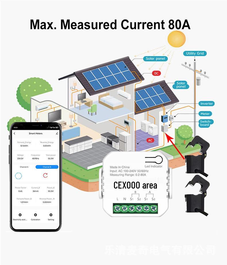 Graffiti Smart WiFi Zähler: Stromverbrauch, Stromstärke, Spannung überwachen und Benachrichtigungen erhalten