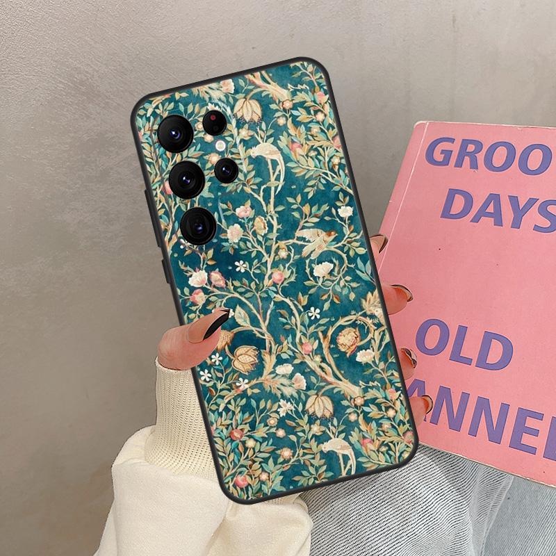 William Morris Case For Samsung Galaxy S23 Ultra S22 Plus S21 Ultra S20 FE S9 S10 Note 10 20 Ultra Cover