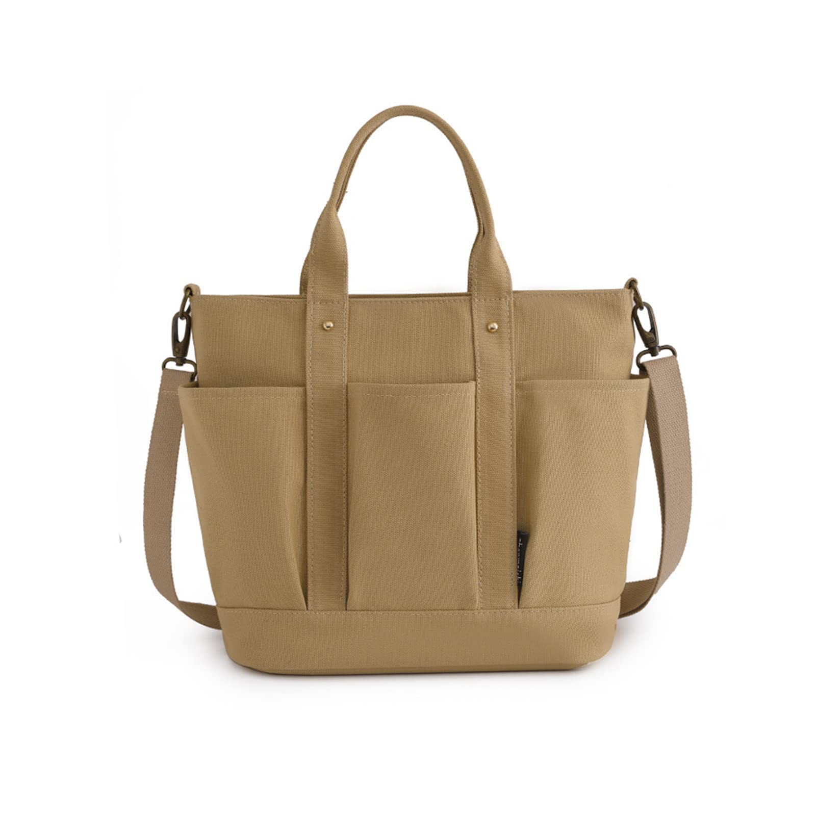 

NICOLE & DORIS Women s Canvas Tote Bag, Crossbody Bag, Business Bag, A4 Size, Large Capacity, Unisex, Multiple Pockets, Solid Canvas, Casual,