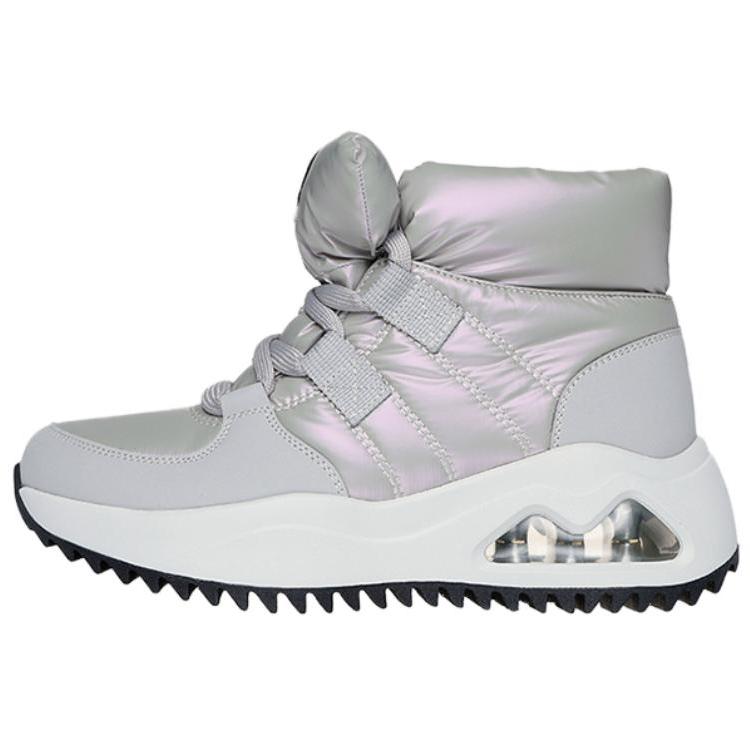 Skechers Uno Peaks Warm Durable Trendy Short Snow Boots Women boots Silver Gray 177559-GRY 37