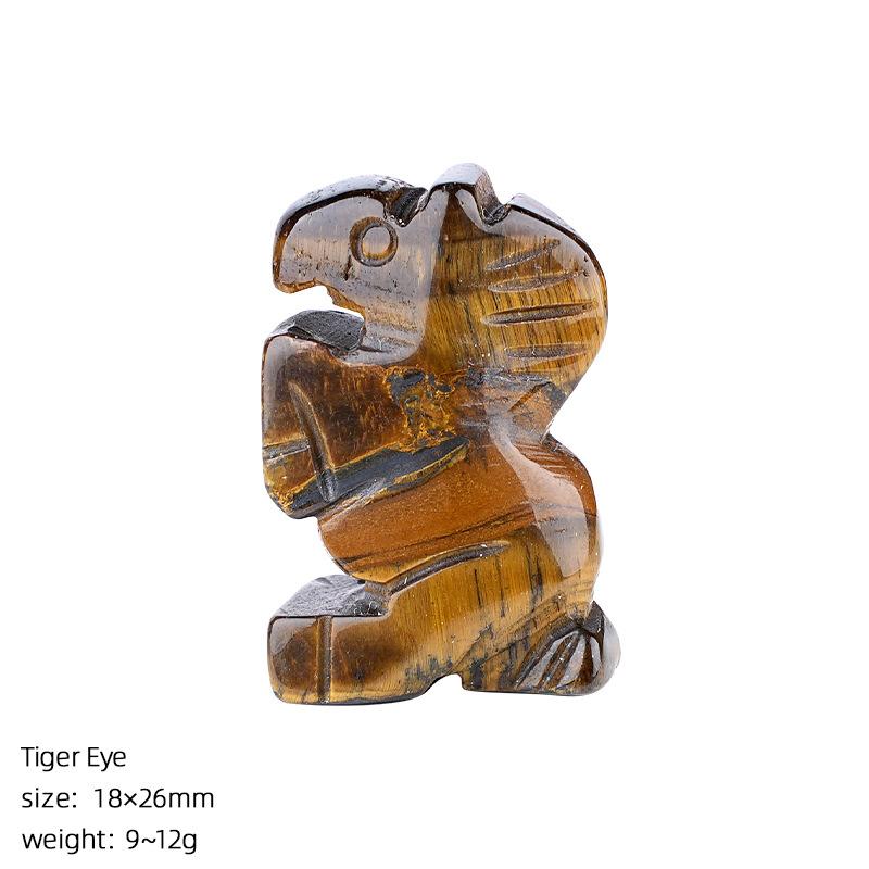 1pc Natural Stone Pendant Carved Pony Ornament Charms Amethyst Tiger Eye Crystal Jewelry Ornament