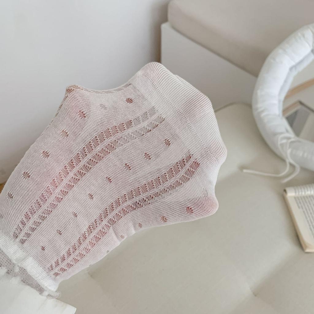 Small White Socks, Thin Socks, Hollow Mesh Socks, Breathable And Sweat-Absorbing Cotton Socks, Summer Versatile Boat Socks