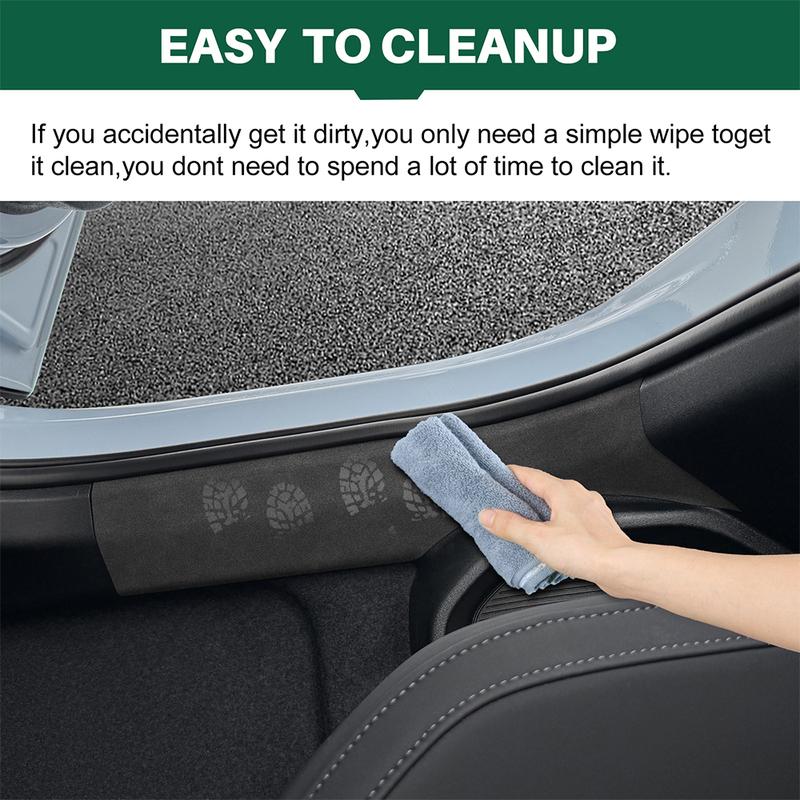 Suede For Volvo EX30 2023 2024 2025 2026 pu leather/carbon texture Car Threshold Door Protective Strip Anti-kick Protect Sticker.