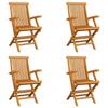 Day and Night - Day and Night Folding Garden Chairs 4 Units Solid Teak Wood
