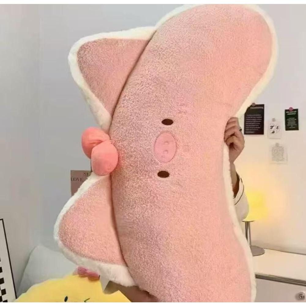 

Cute pink pig pillow long throw pillow girls sleep legs bedside waist doll doll plush toy 70cm