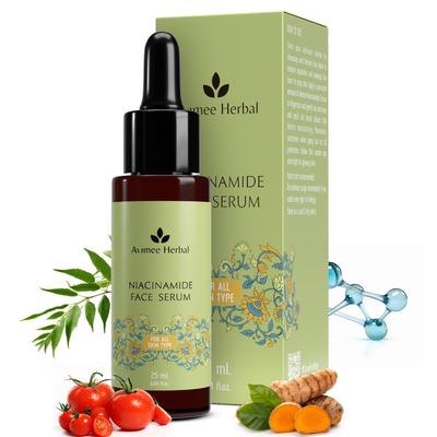 Avimee Herbal 10% Niacinamide Face Serum with Hyaluronic Acid | For Acne Marks, Blemishes & Oil Balancing with Zinc | Skin Clarifying Anti Acne Ser