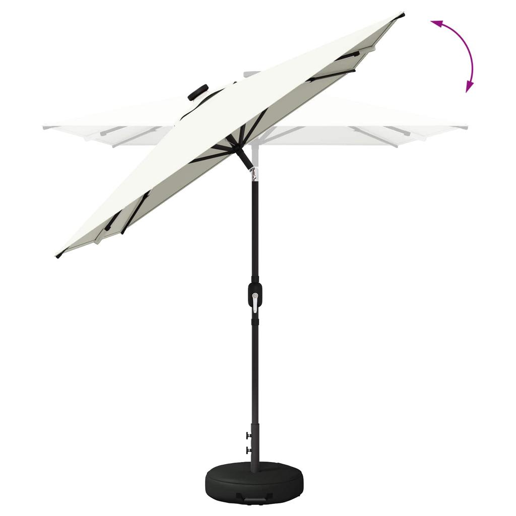 Garden Umbrella with LED Lights and Base 200 x 300 cm