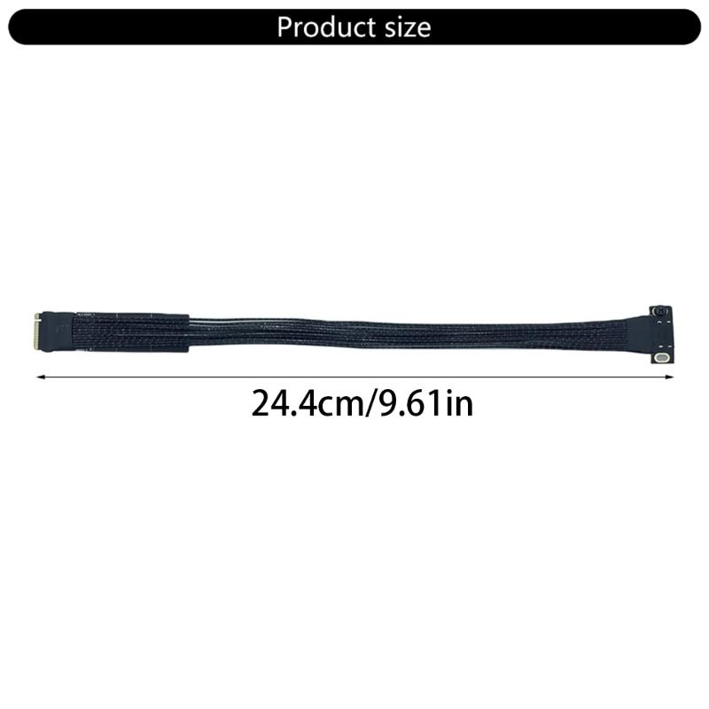 M.2 to Oculink 4i Extension Cable PCIe4.0 Gen4 Silver Plated Cable for M.2 M Key NVME to SFF8611 Adapter Cable
