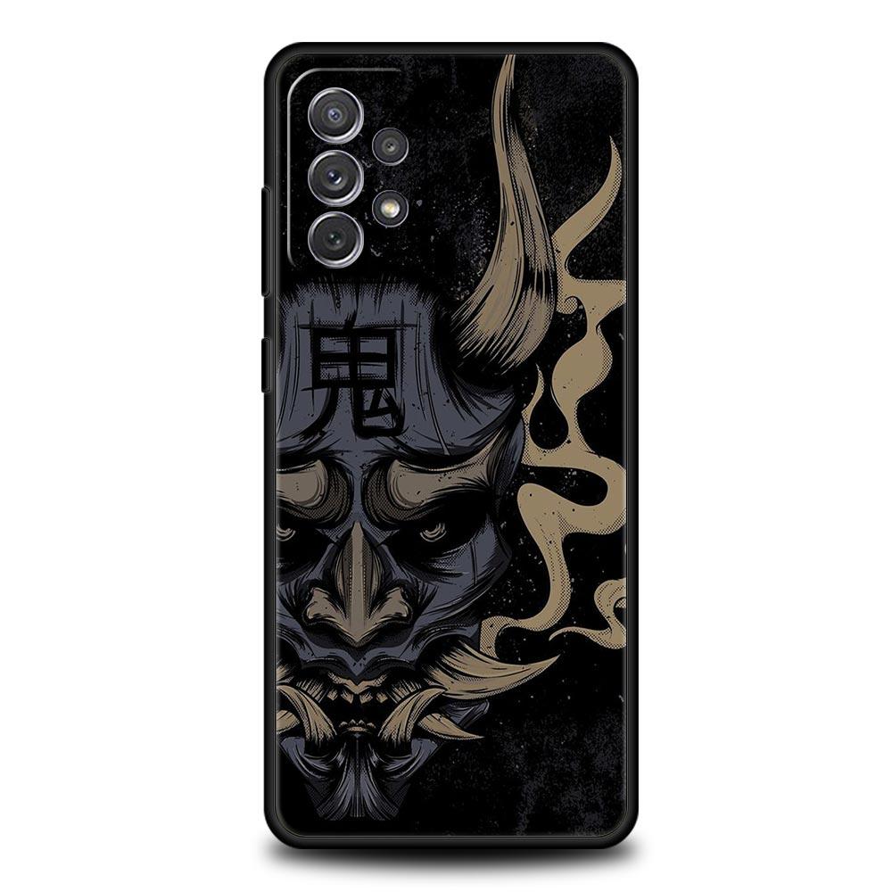 Japan Samurai Oni Mask Phone Case For Samsung Galaxy A17 A07 A55 A35 A25 A15 A05 A33 A31 A23 A21s A13 A41 A73 A53 A51 A71 Cover
