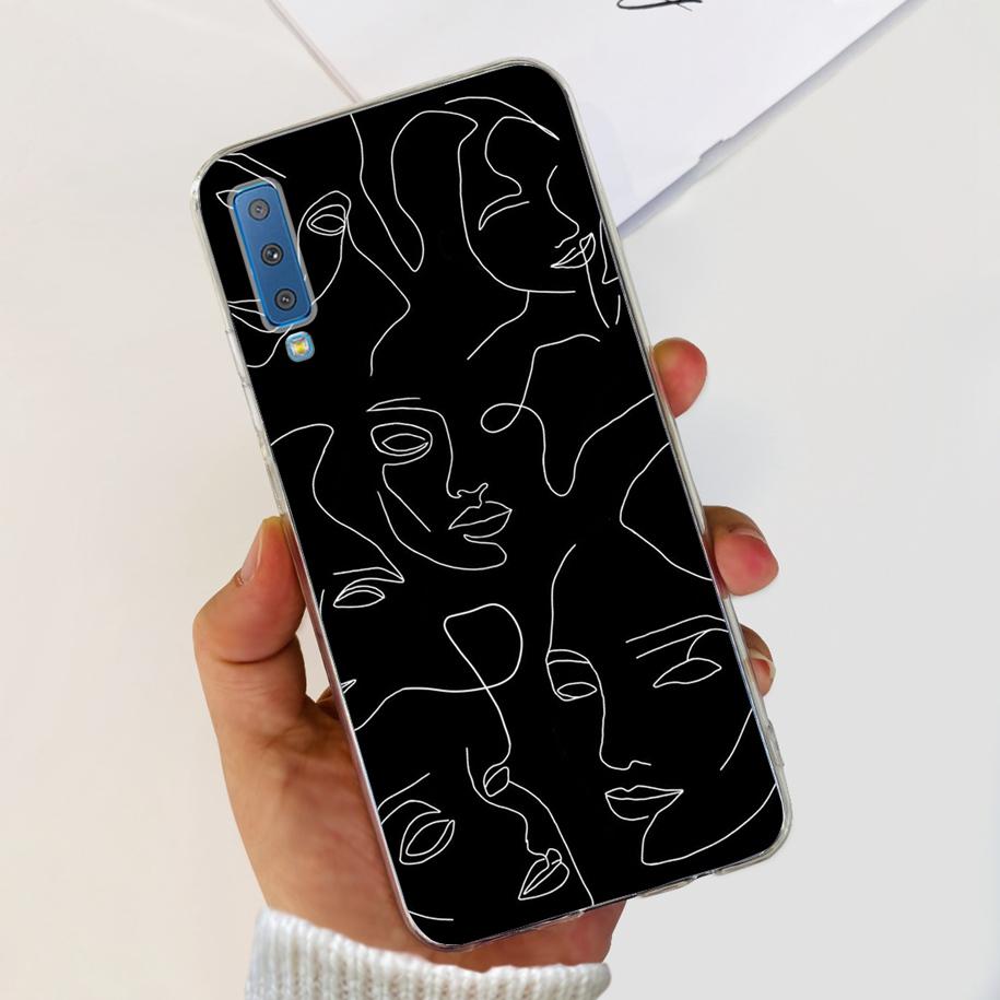 For Cover Samsung Galaxy A7 2018 Case New Fashion Flower Bumper Soft Silicone Phone Case For Samsung A7 2018 A750 SM-A750F Coque