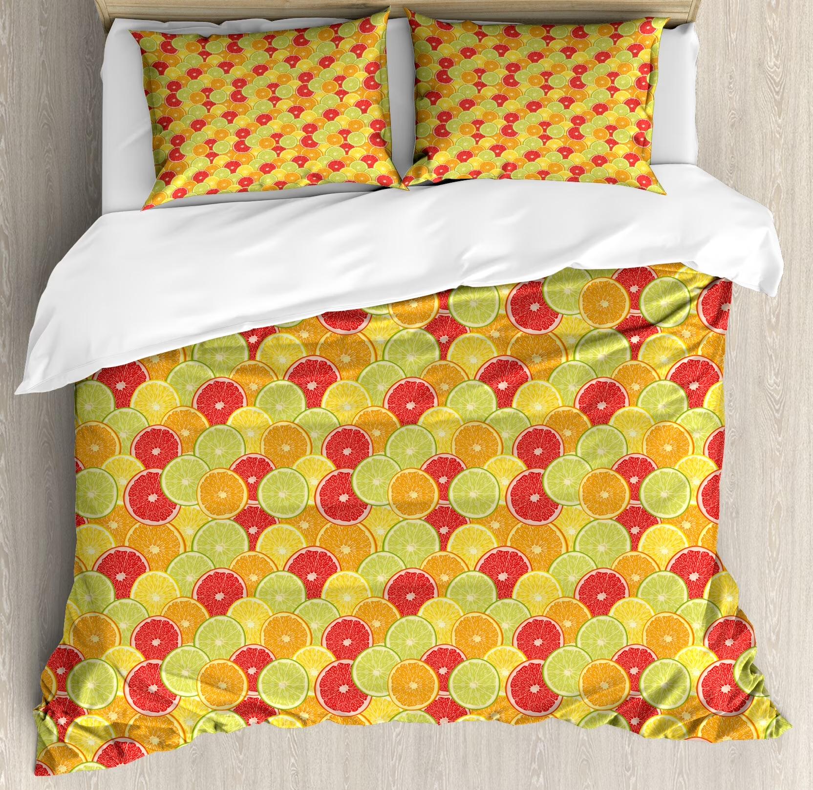 

Fits Duvet Cover Strawberry Banana Mango Lemon Pineapple Bedding Set Grapes Orange Comforter Cover,Summer Fit Quilt Cover (135x200cm)