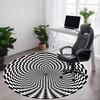 1pc Optical IllusionChair Carpet for Office, Indoor Non-Slip Washable Polyester Fiber Carpet, Mat For Office, Machine Washable
