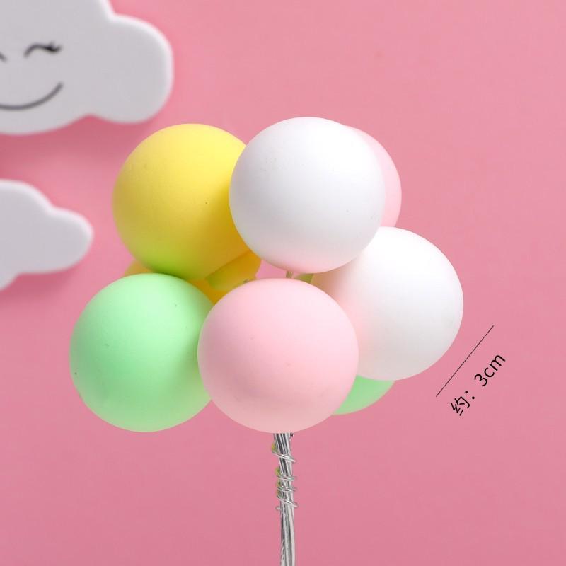 Retro Colorful Balloon Cake Toppers - Large Round for Children's Birthday Dessert Table