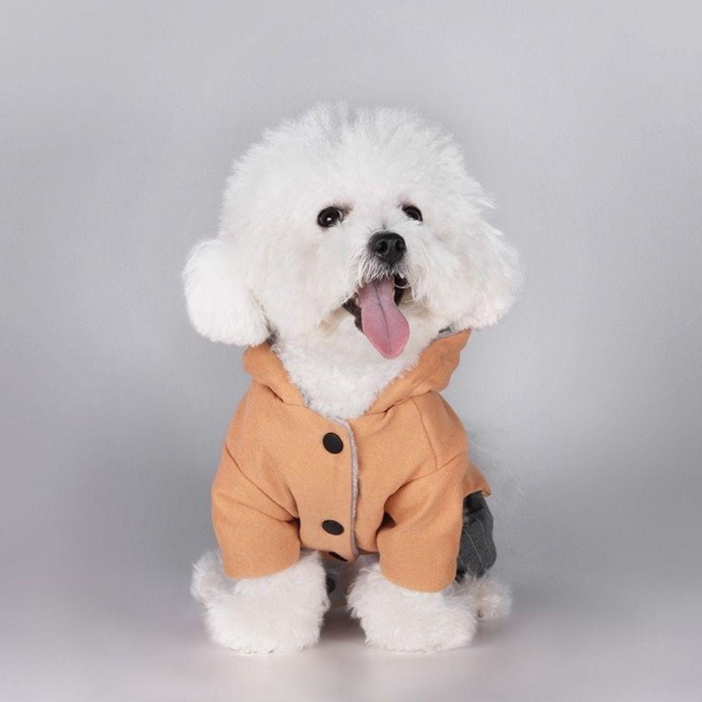 Fashion Thickened Four-legged Dog Clothes Warm Soft Dog Winter Coat Comfortable with Hat Dog Cotton Jacket Winter