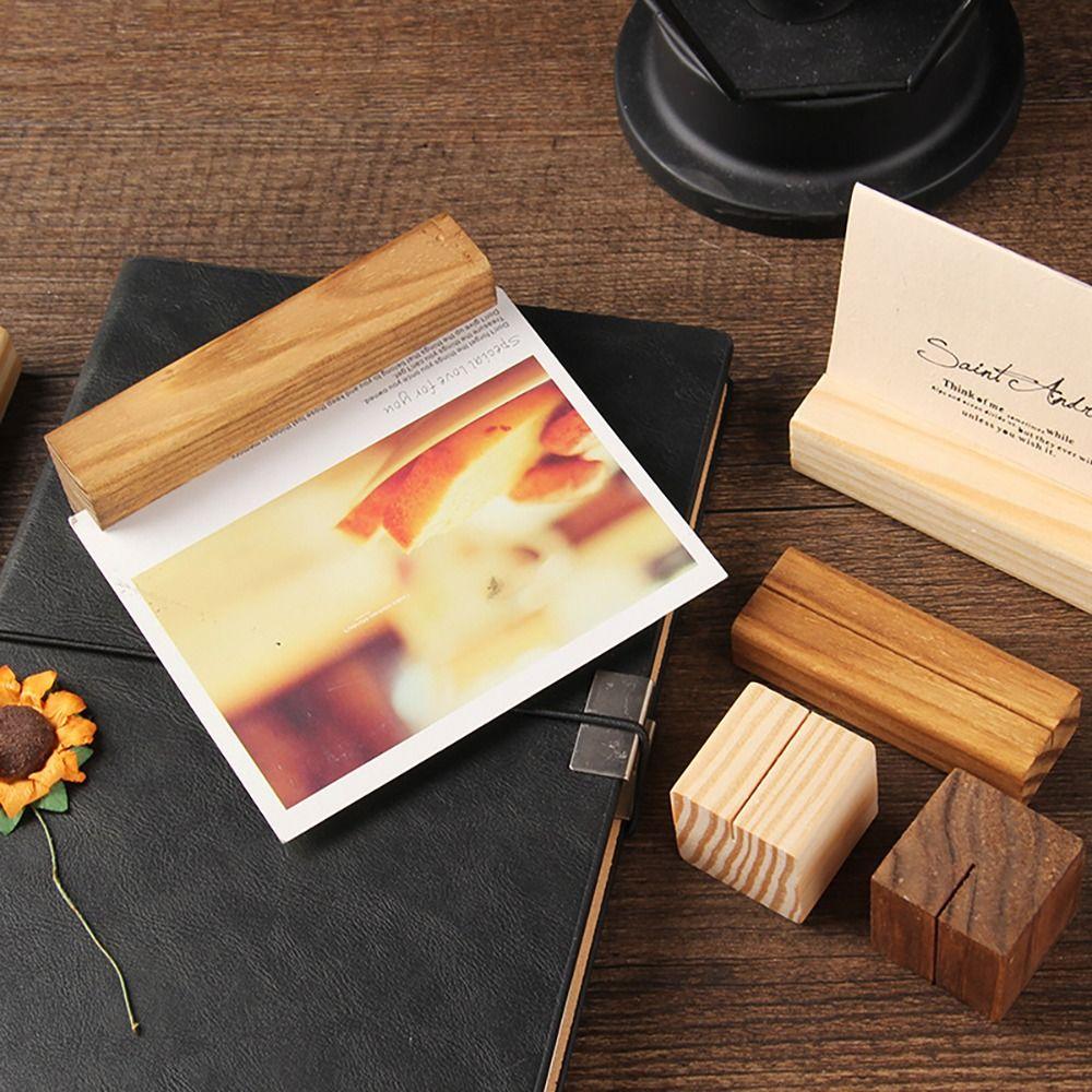 Wood Romantic Desktop Decoration Paper Clamp Wedding Supplies Place Card Table Numbers Holder Clamps Stand Photos Clips