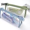Portable Makeup Gadget Pouch Transparent PVC Pencil Case, Large Capacity Waterproof Stationery Korean Style Holder Organizer, Durable Zipper