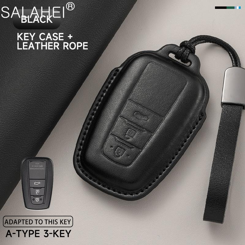 Leather Car Key Case Cover Shell For Toyota Prius Camry Corolla C-Hr Chr Rav4 Prado Izoa Levin Avalon    Accessories