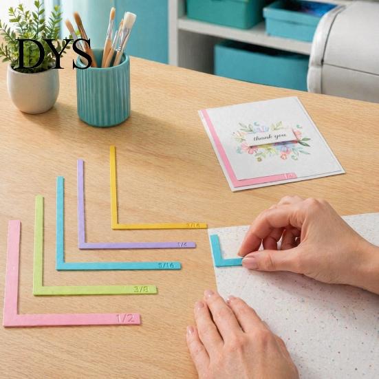 Creative DIY Project Tools 1 Set Paper Crafting Alignment Guides with Case, Color-Coded Plastic Rulers for Crafts Size Tabs, Precision Layering