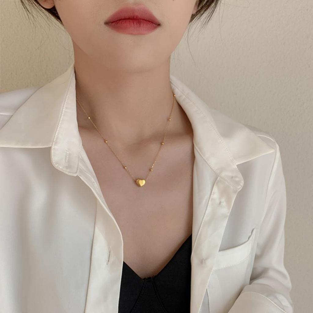 Fashion Love Heart Pendant Necklace for Women, Layering Necklaces Stainless Steel Minimalist Jewelry Free Nickel