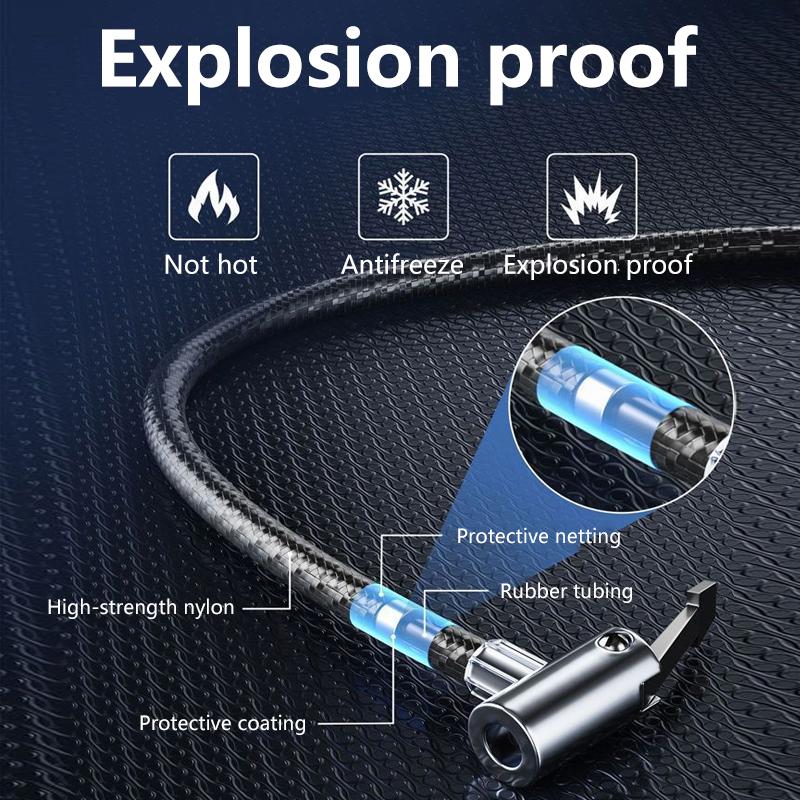 Cigarette Lighter Precision Pointer 50 Rotor Double Pump Cylinder Air Compressor Car Tire Portable Heavy Duty Tire Led Light 12v