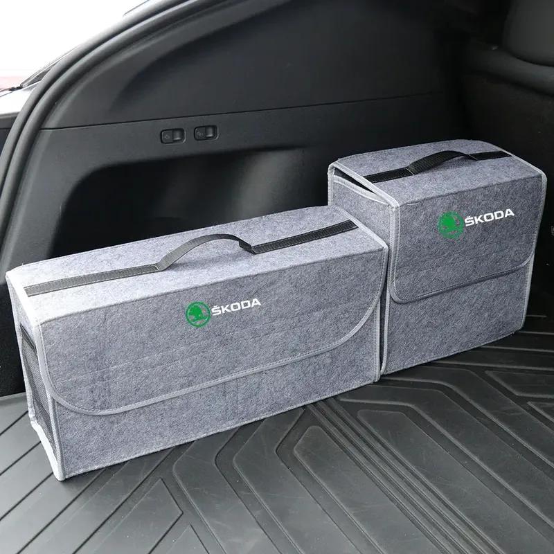 Car Trunk Storage Box Sundries Stowing Tidying Box For Skoda Octavia 3 2 A5 A7 Yeti Deriv Kodiaq Combi Visions Enyaq RS Deriv