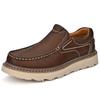 Men's 2023 Genuine Leather Casual Shoes - Trendy, Versatile, Thick Sole, Height Increasing, Anti-slip, Soft Sole, Lace-up