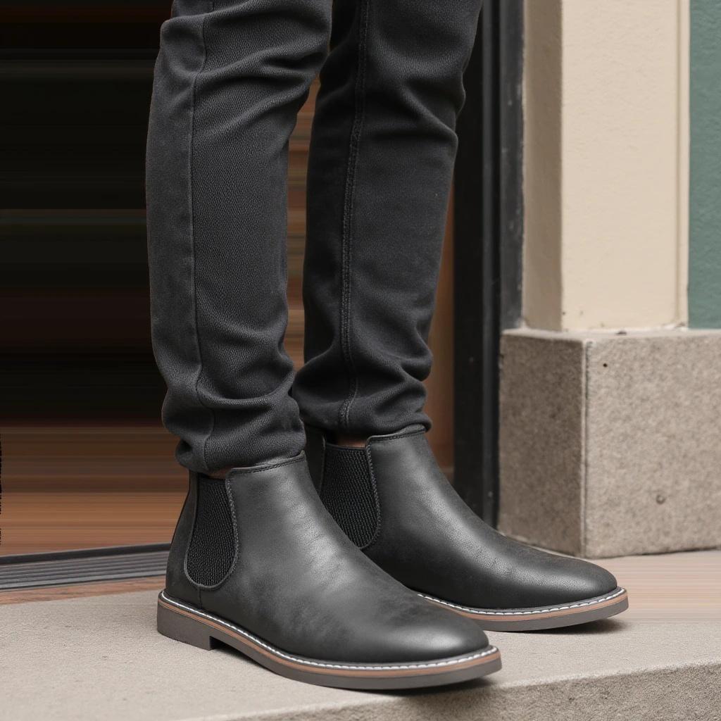 Chelsea Boots Men Retro Brand 2026 Casual Comfortable Fashion Boots Leather