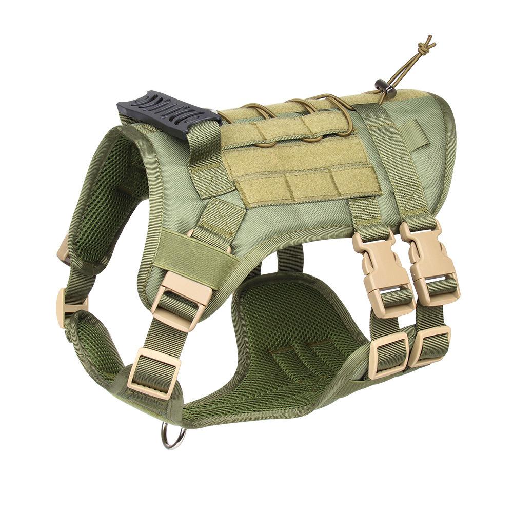 Wear-resistant Tactical Chest Strap Outdoor Waterproof Explosion-proof Punching Traction Rope Medium Large Working Dogs Training Vest with Handle