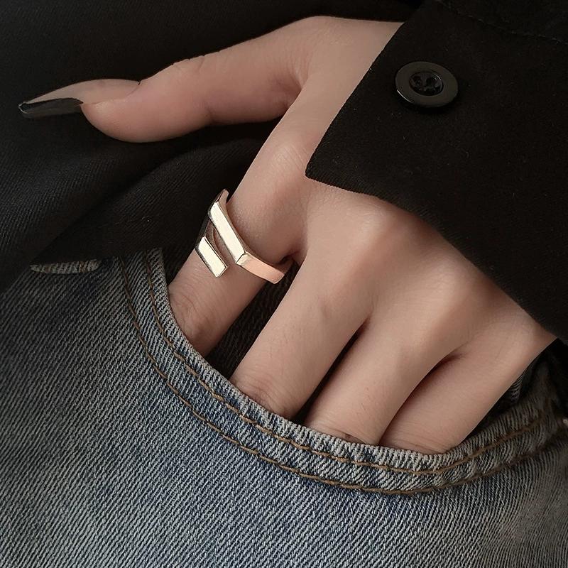 Handmade Open Vintage Ring Unique Simple Hypoallergenic Zircon Trendy Party Accessory for Women Stylish Finger Ring