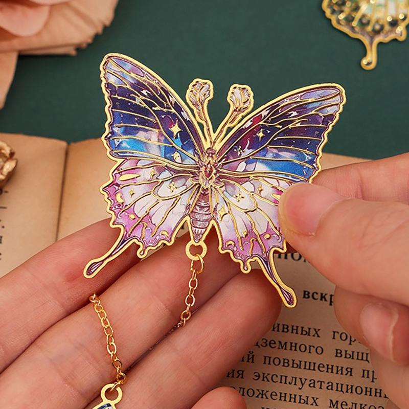 Retro Special-Shaped Butterfly Student Reading Bookmark Holder 6 Types Of Art Oil Painting Bookmarks Exquisite Reading Gifts