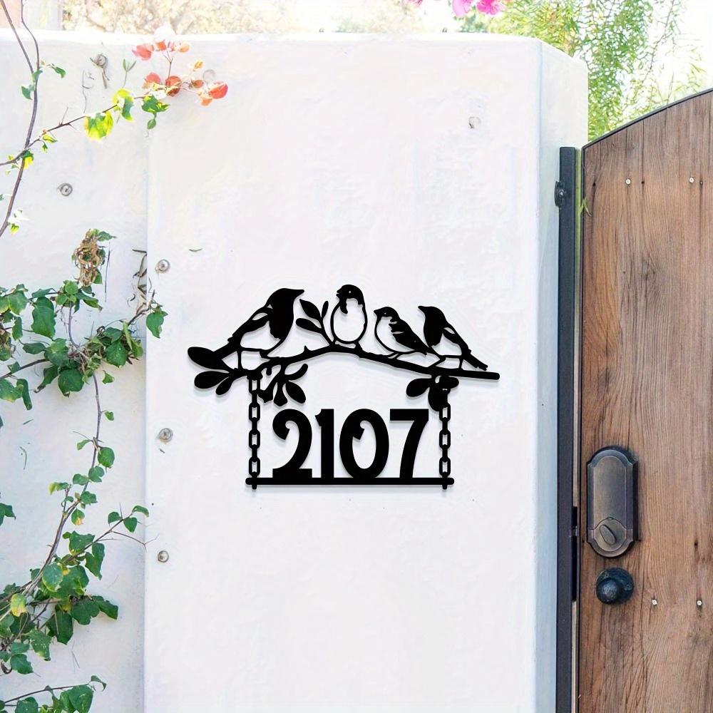Exquisite Tailored Bird Nest Metal Surname Sign Black Iron Wall Art Pre-Pasted Detachable Reusable Home Decor