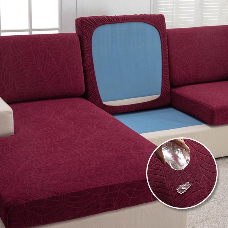 

1 шт. Водоотталкивающая наволочка с жаккардовым узором в виде листьев, чехол на сиденье дивана для гостиной, L-образный диван, спинка, защита для дивана 50x65cm