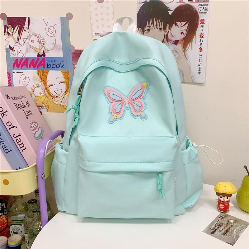 

Japaneseinspired Sweet Style Nylon Bookbag With Dual Shoulder Straps For Teen Travel And School зелений