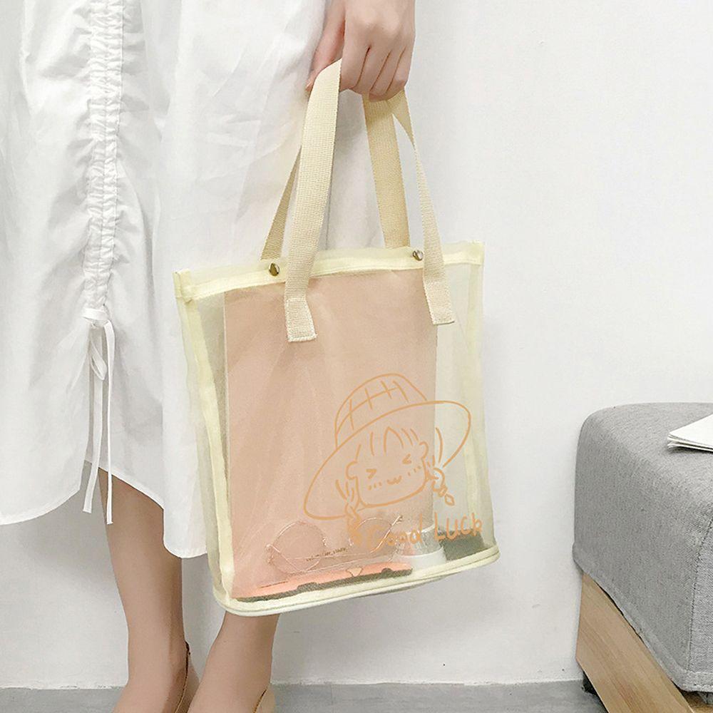

Shopping Foldable Nylon Solid Color Large Korean Style Bag Storage Bag Makeup Bag Women Handbag S жёлтый