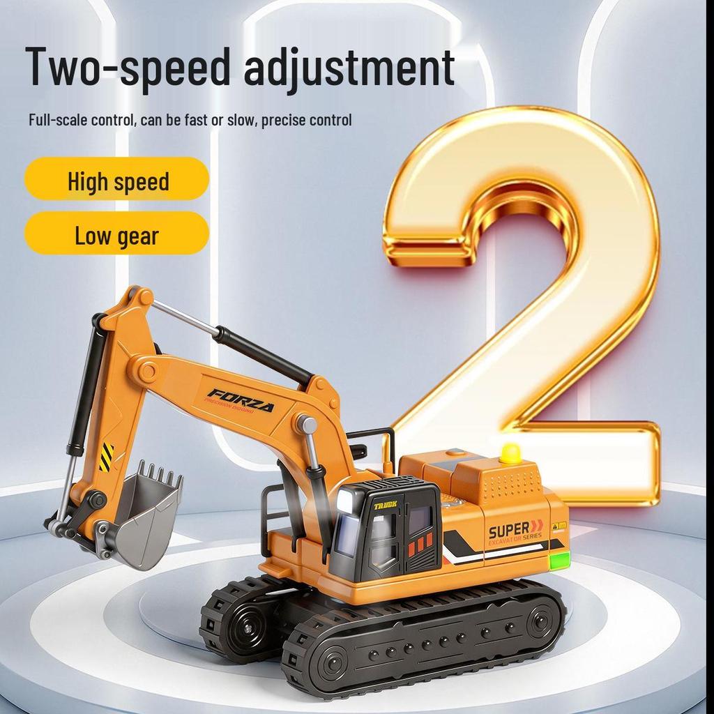 Weili 6402 Alloy Mini 1:64 Remote Control Tracked Excavator Toy for Kids, 10 Channel